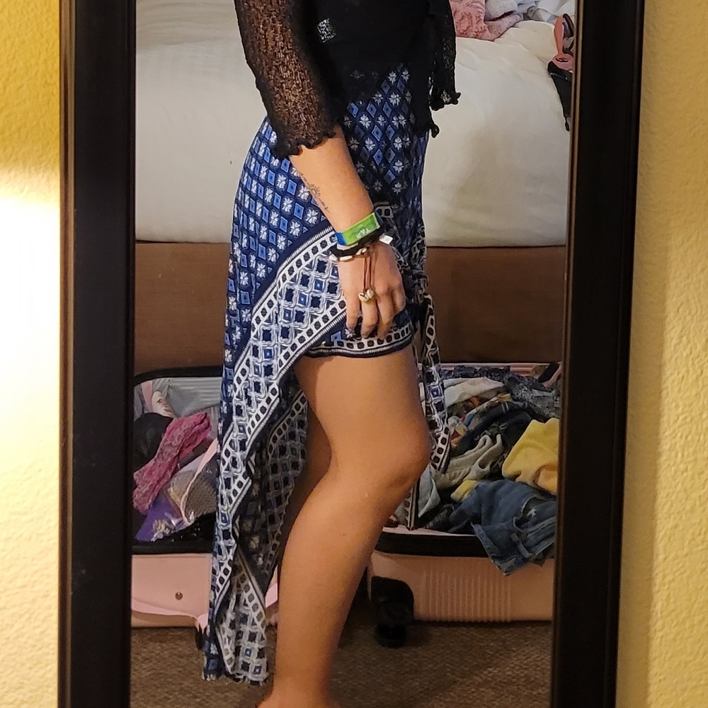 Blue Patterned Women's Skirt